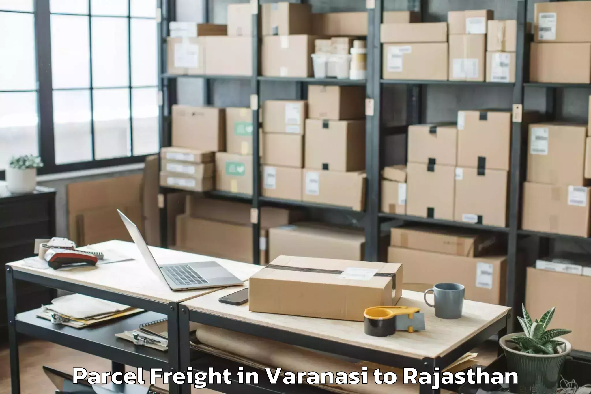 Book Varanasi to Abhaneri Parcel Freight Online